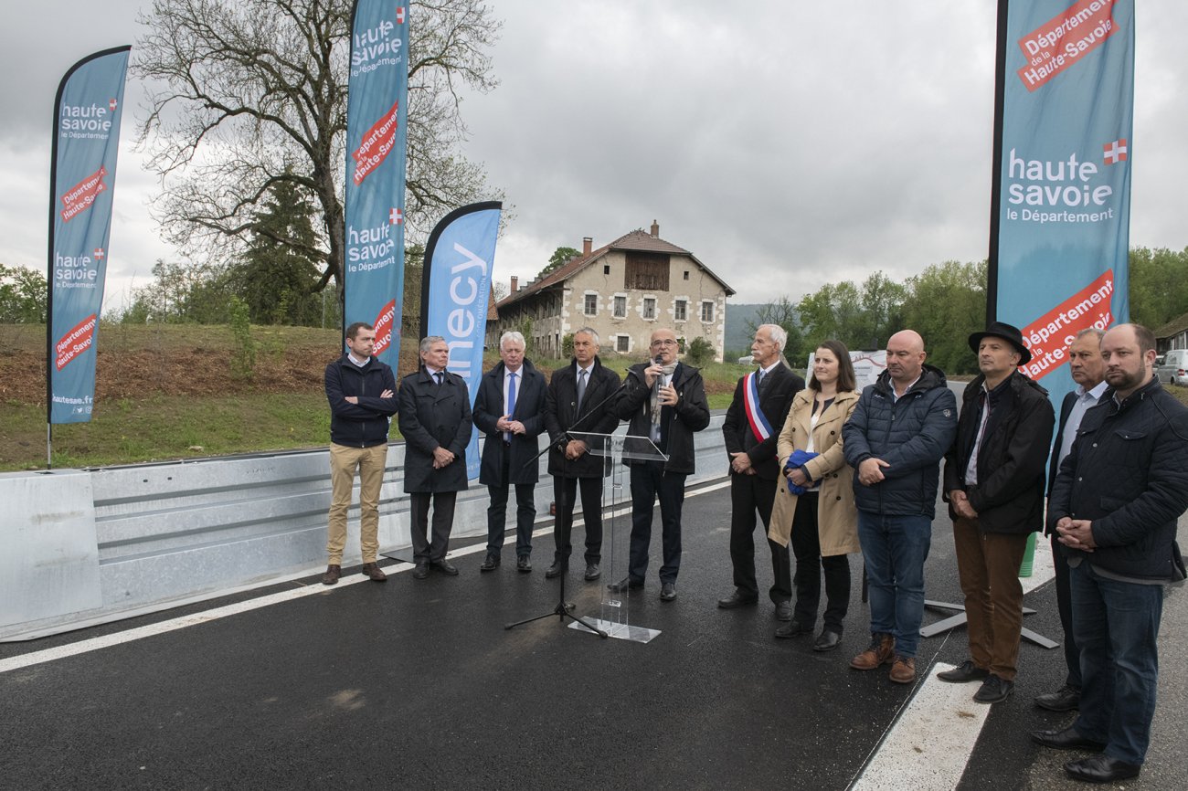 Les élus du Département et du Grand Annecy inaugurent la déviation de Pringy le 20 mai 2019