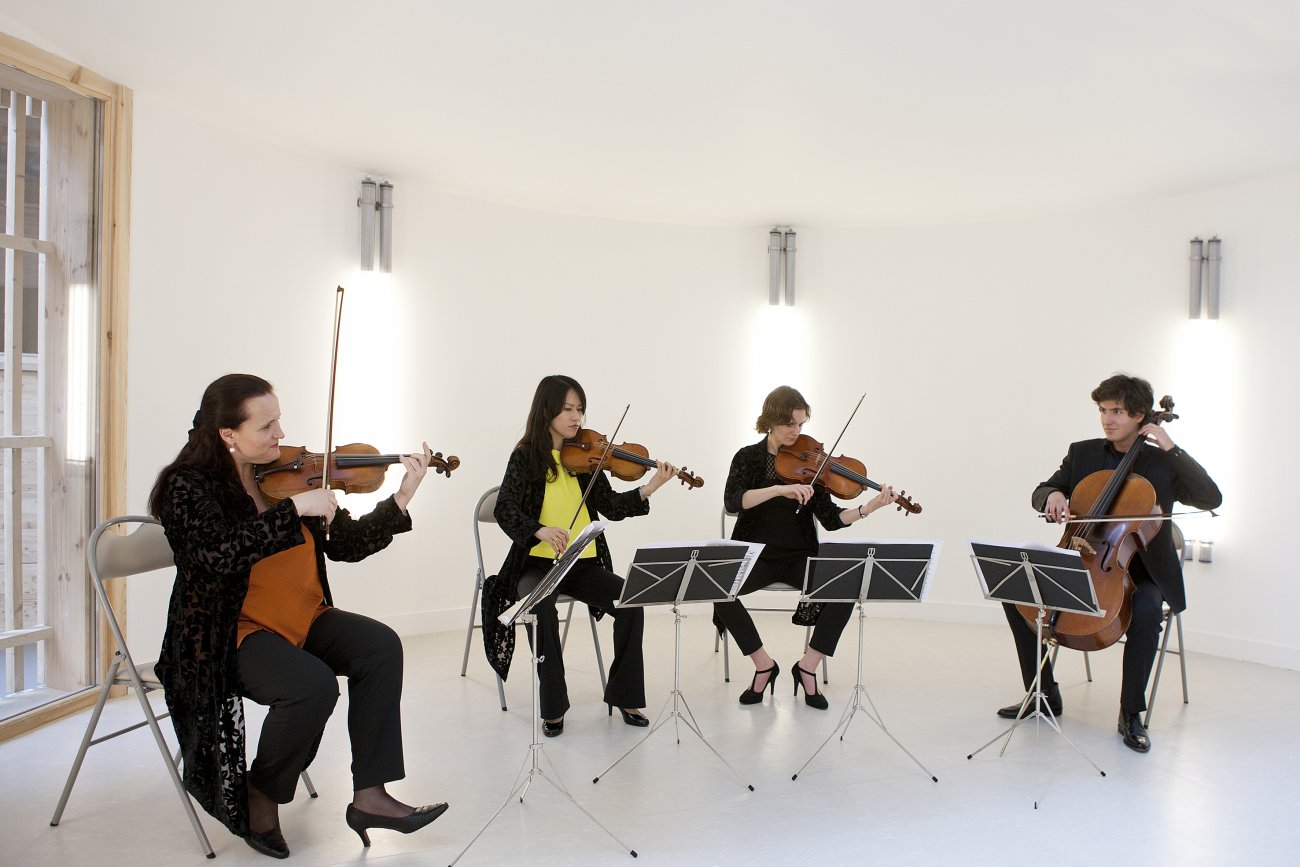 Le quatuor de l’Orchestre des Pays de Savoie intervient dans les collèges. © W. Pestrimaux  