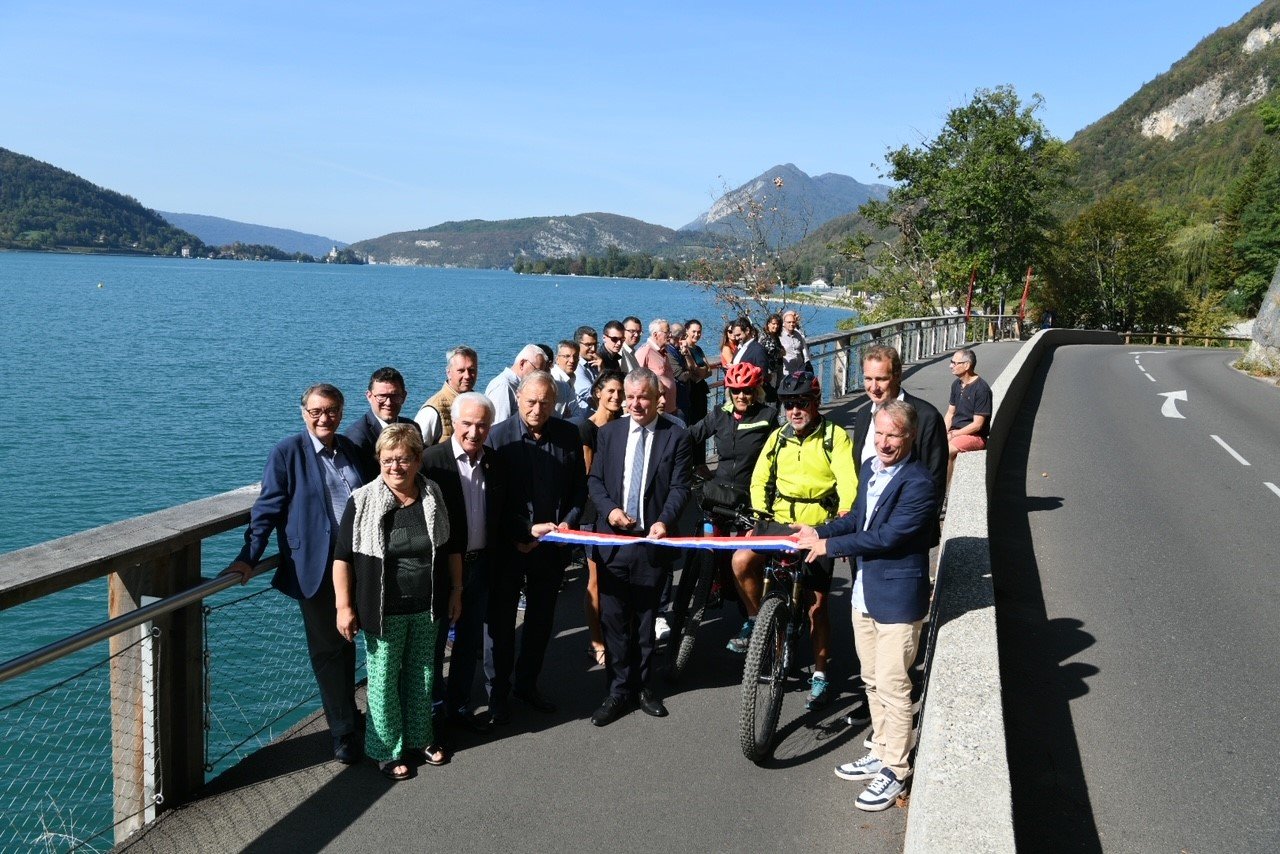 Inauguration de la piste cyclable rive Est lac d'Annecy