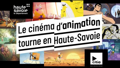 Visuel générique exposition "Le cinéma d'animation tourne en Haute-Savoie"