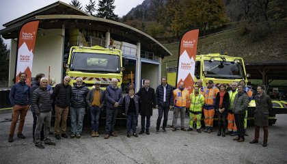 Lancement du service hivernal par Martial Saddier, Président du Conseil départemental de la Haute-Savoie, à Thônes le 15 novembre 2021
