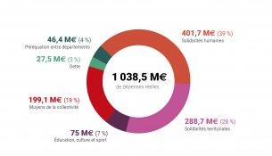 Graphique montrant les dépenses réelles du budget primitif 2021 du Département de la Haute-Savoie