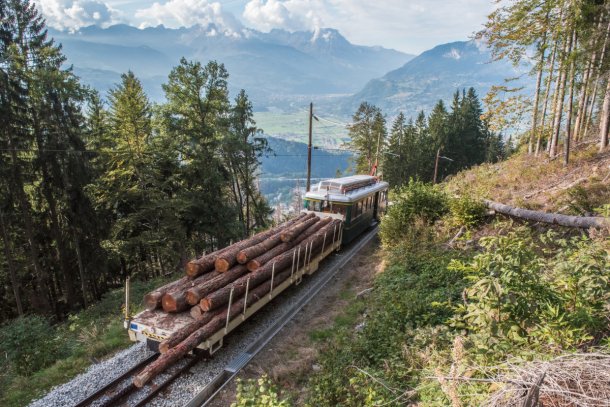 Transport de grumes par le Tramway du Mont-Blanc