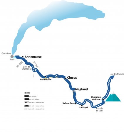 plan de la véloroute Léman Mont-Blanc