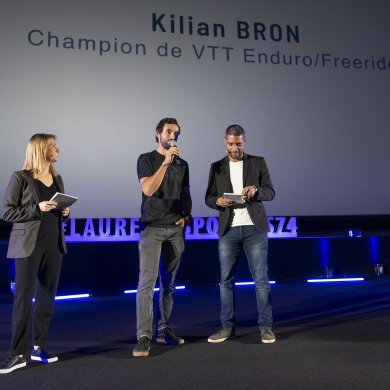 Kilian Bron à la soirée des lauréats sportifs 2019 de Haute-Savoie